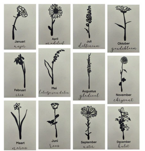 Levensbloem kaarten - zwart/wit | Joeff