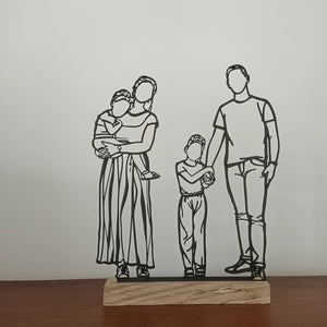 Houten lijntekening in houder | Voor bestaande klanten