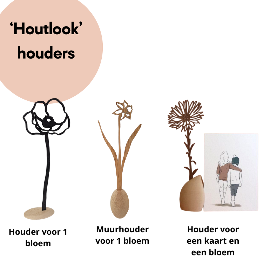 Levensbloemhouders 'houtlook'  | Joeff