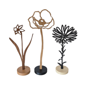 Levensbloemen zwart/walnoot- of eikenhout | Joeff