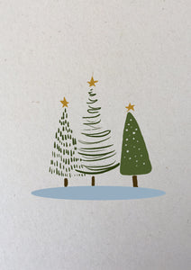 Drie kerstbomen | Kerstkaarten