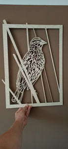 Houten 'poster' vogel | Houten wanddecoratie